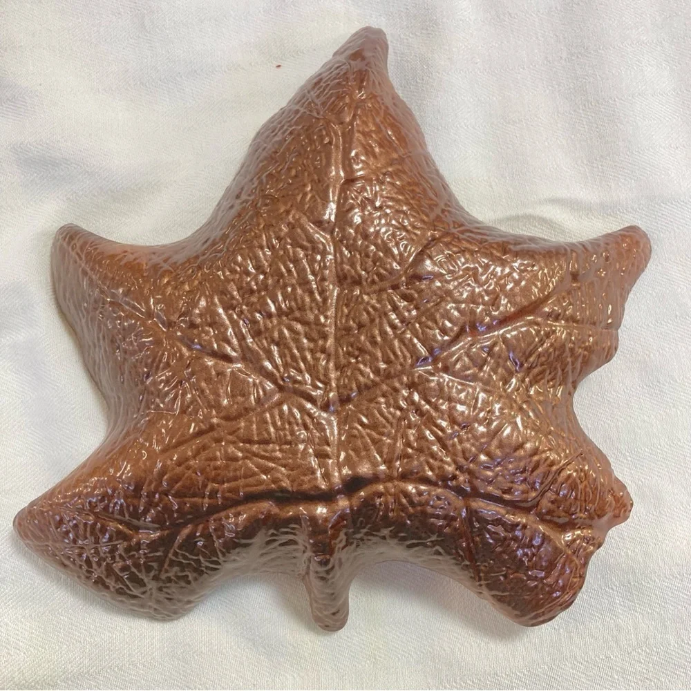 Maple Leaf Glass Dishes in Brown and Red
